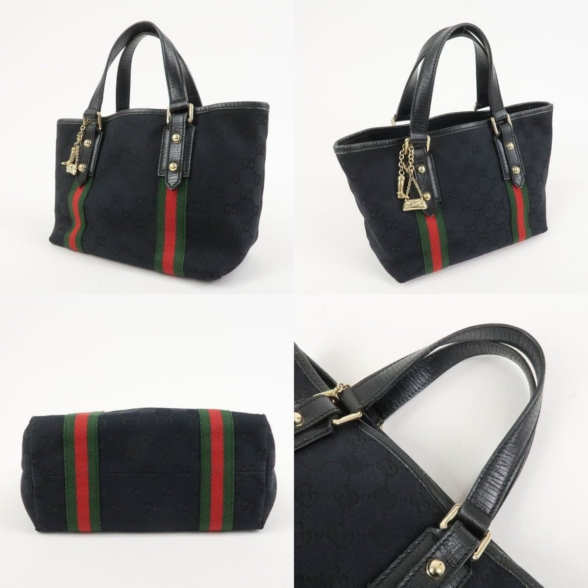 Gucci Gucci Sherry GG Canvas Tote Black Size ONE SIZE - 3 Thumbnail