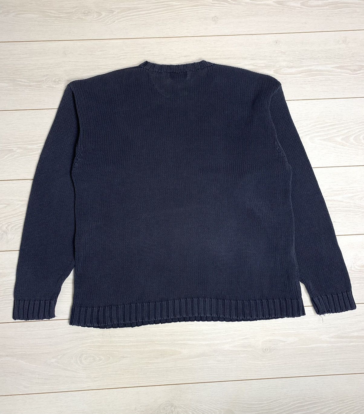 Yves Saint Laurent Vtg Yves Saint Laurent Navy Knit Sweater Fits 2XL-3XL Size US XXL / EU 58 / 5 - 9 Thumbnail
