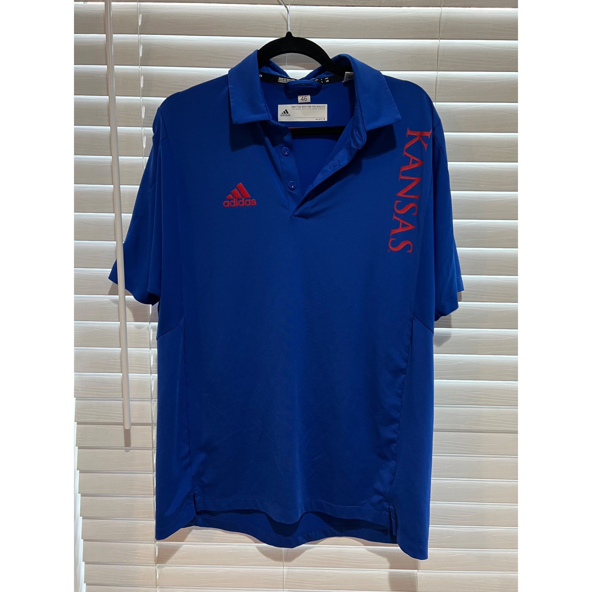 Adidas Adidas University of Kansas Jayhawks Polo Shirt - Size L Size US L / EU 52-54 / 3 - 1 Thumbnail