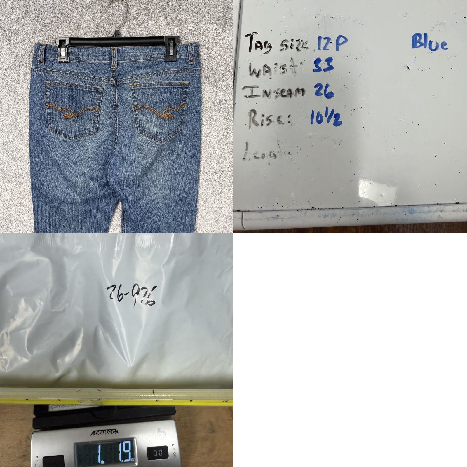 Vintage Relativity Jeans Womens 12P Blue Mid Rise Straight Embroidered 33x26 Size 34" / US 12 / IT 48 - 9 Thumbnail