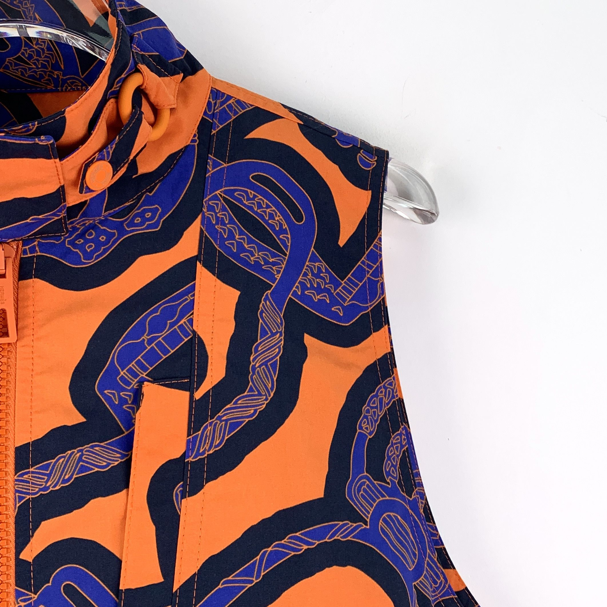Hermes Hermes Geometric Print Zip Vest (34) Size XXS / US 00 / IT 34 - 6 Thumbnail