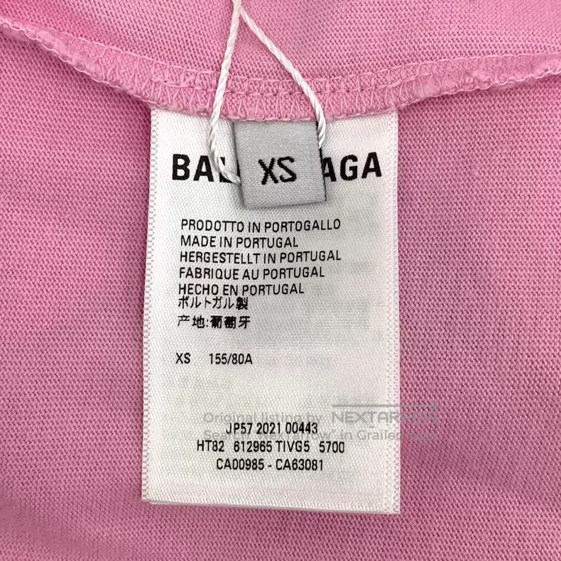 Balenciaga Balenciaga Pink logo letter printed cotton round neck shor Size US XS / EU 42 / 0 - 6 Thumbnail