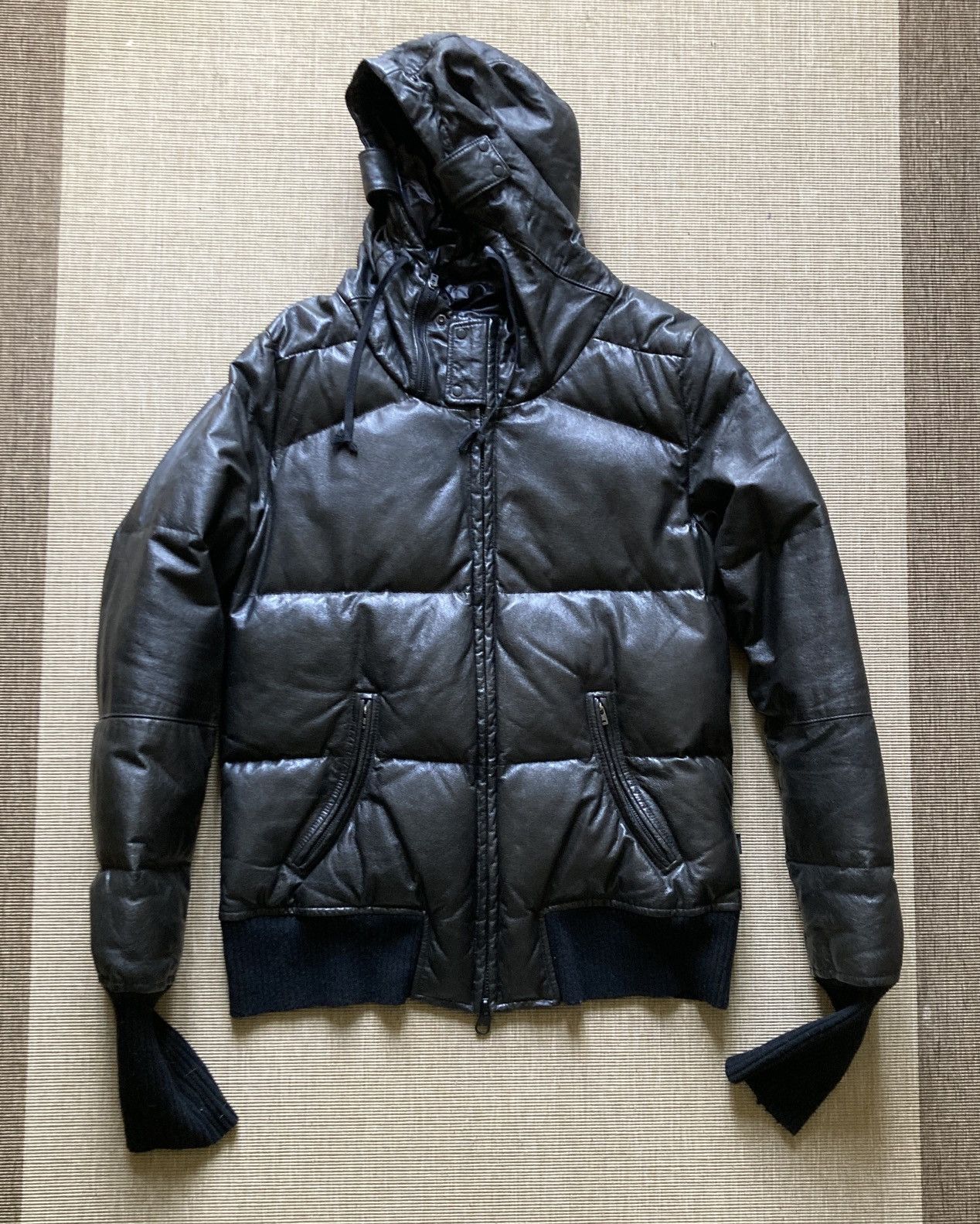 Le Grande Blue (L.G.B.) Leather Down Jacket