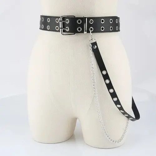 Other Unisex Punk Style Buttonhole Belt Size ONE SIZE - 2 Thumbnail