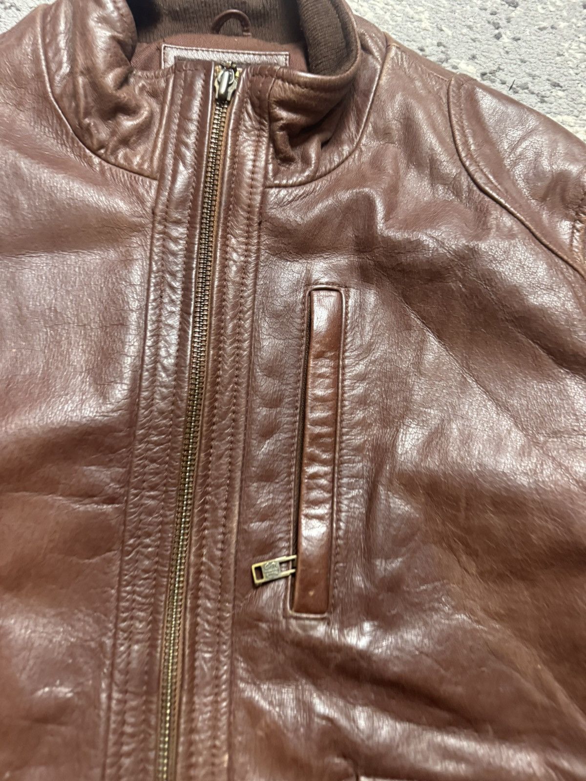 If Six Was Nine × Vintage Vintage y2 k Leather Motorcycle Brown Bomber Avantgarse Jack Size US M / EU 48-50 / 2 - 4 Thumbnail
