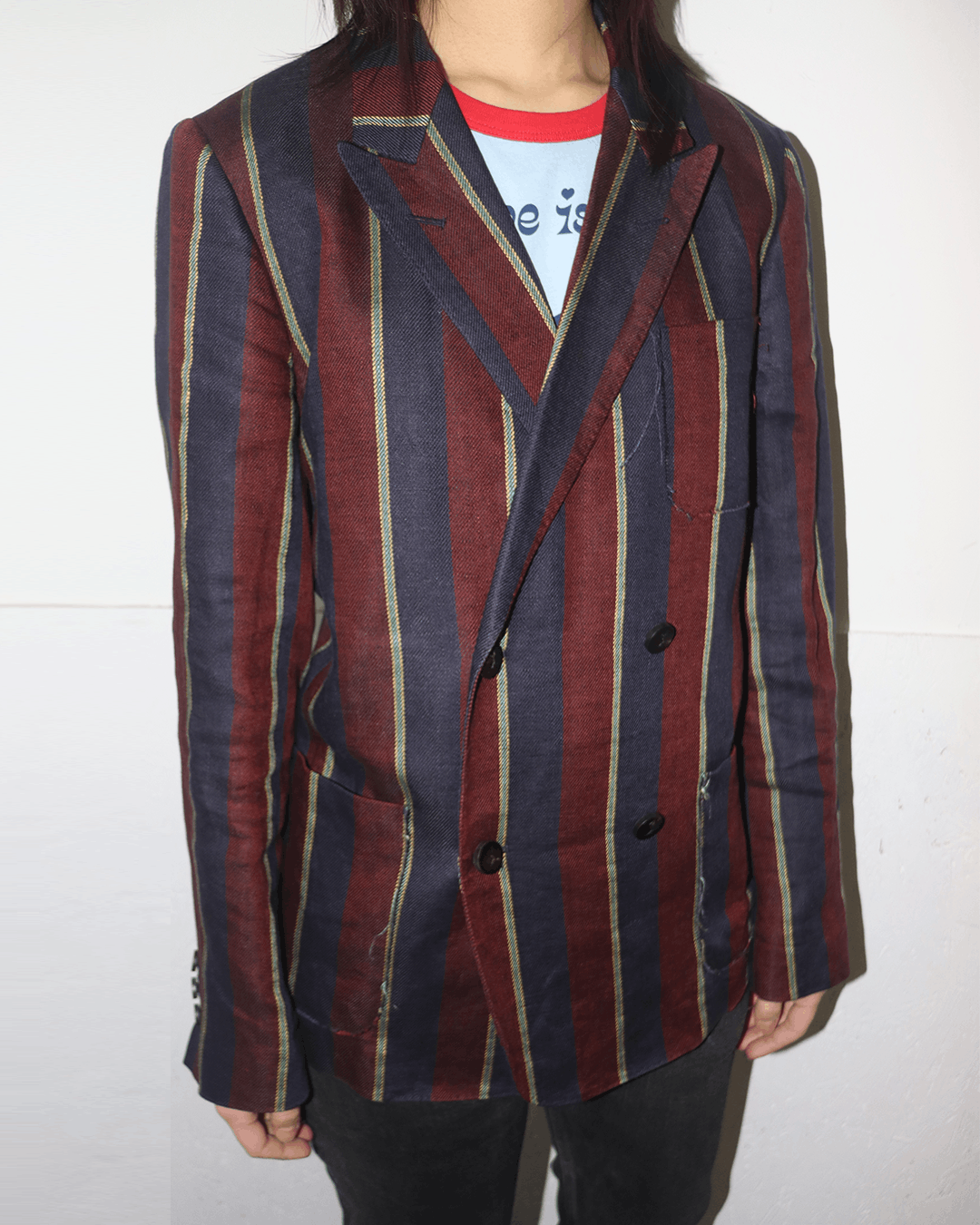 JOHN LAWRENCE SULLIVAN John Lawrence Sullivan Striped Linen Blazer Size XXS / US 00 / IT 34 - 4 Thumbnail