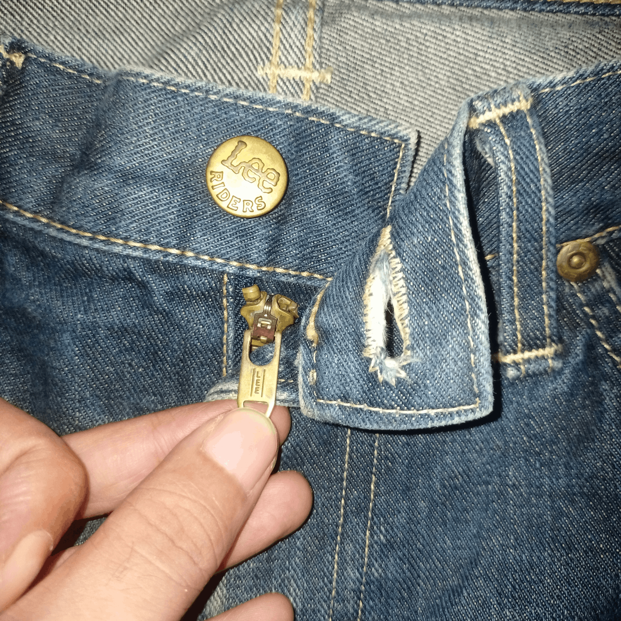 Lee Vintage 90s LEE RIDERS Workwear Denim Loose Jeans 31x25 Size US 31 - 3 Thumbnail