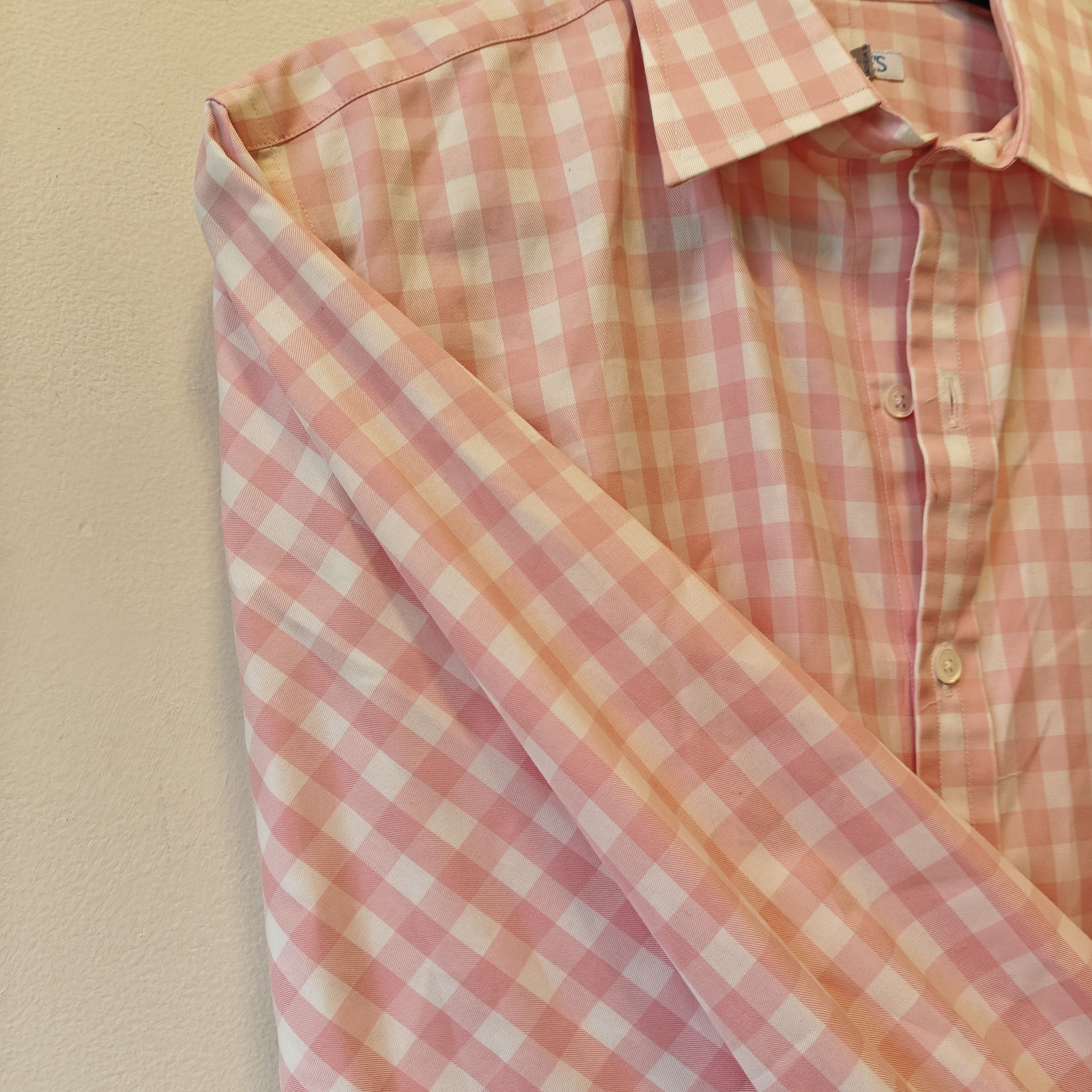 Drake's pink checkered dress shirt 16/41" drakes Size US M / EU 48-50 / 2 - 11 Thumbnail