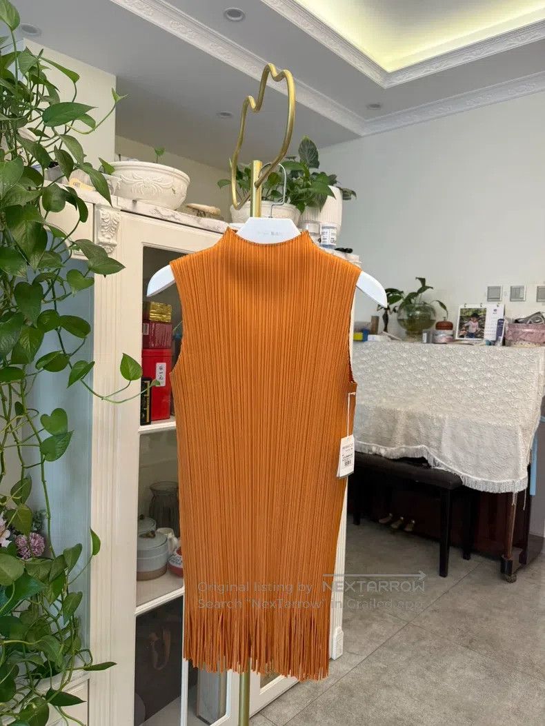 Issey Miyake Issey Miyake size:one size Brown Fringed Top Size XXS / US 00 / IT 34 - 1 Thumbnail