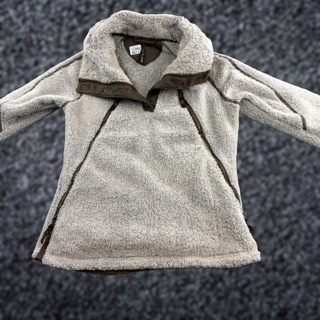 Vintage Kuhl Jacket Womens XS Gray Fleece Hooded Zip Pockets Anorak Outdoor Sherpa Shirt? Size XS / US 0-2 / IT 36-38 - 1 Thumbnail