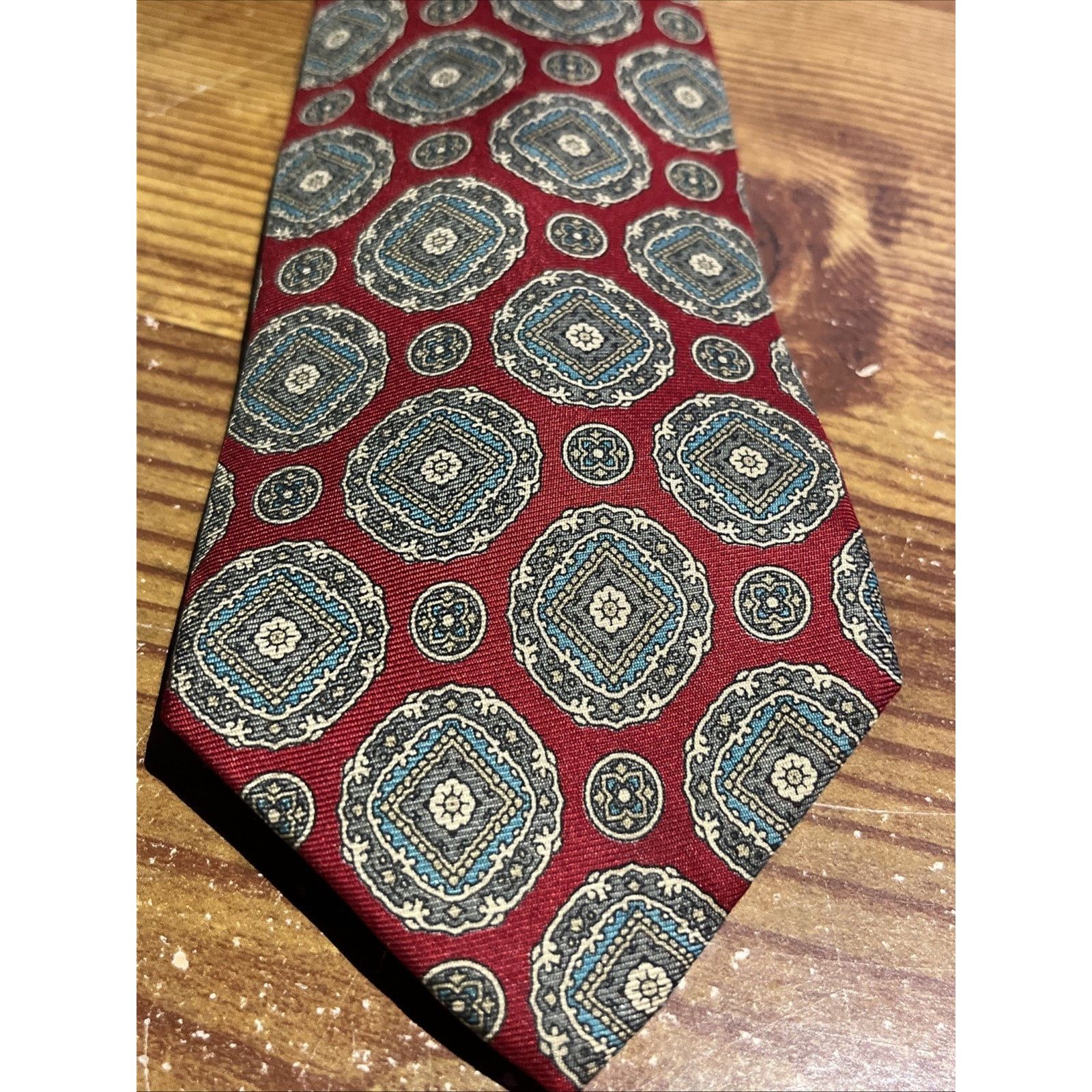 Other david martin menswear vintage Red geometric silk necktie Size ONE SIZE - 2 Thumbnail