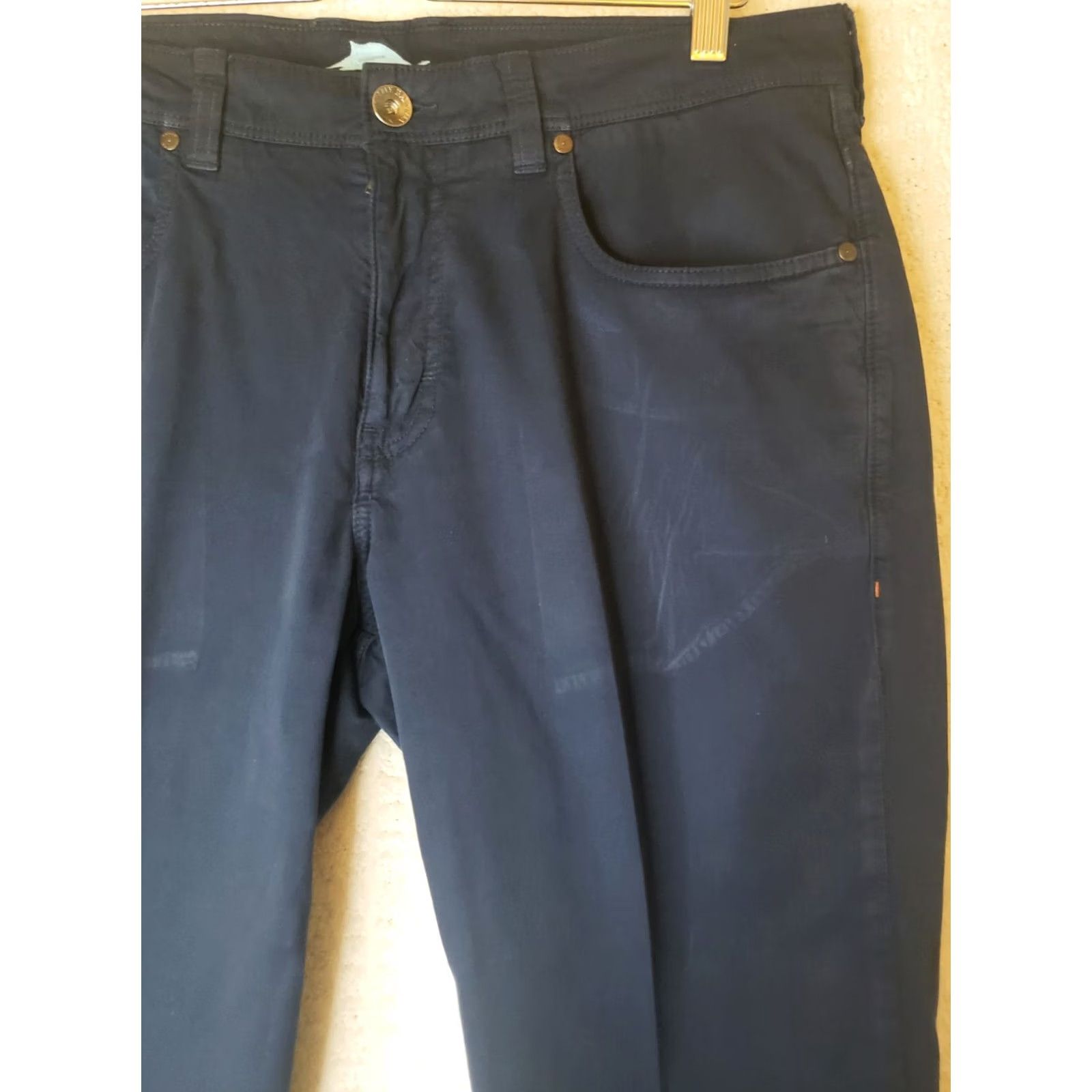 Tommy Bahama Tommy Bahama Pants Mens 35x32 Blue Flat Front Pima Cotton Relaxed Casual Size US 35 - 4 Thumbnail
