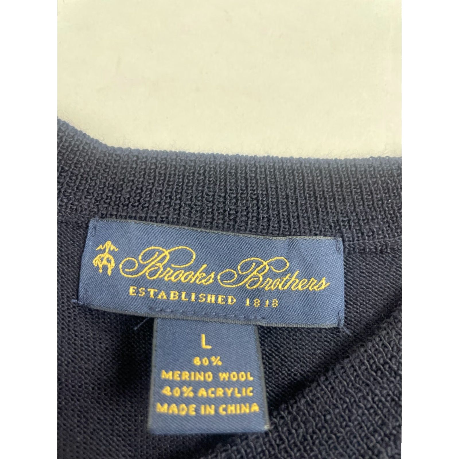 Brooks Brothers Brooks Brothers Sweater, Brand Pullover, Sweater, Men L, Navy Blue, Wool Blend, Regular Fit, Long Sleeve, Boat Neck, Solid, Pullover, Adult Mens Size L / US 10 / IT 46 - 8 Thumbnail
