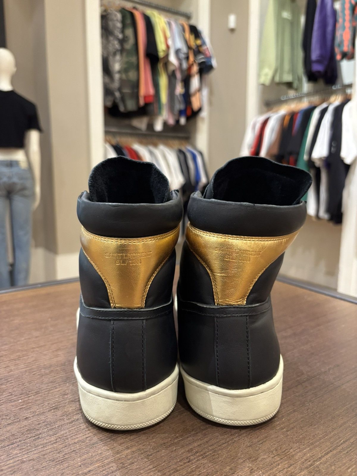 Saint Laurent Paris Saint Laurent SL/10H Sneakers Black/Gold Size US 8 / EU 41 - 7 Thumbnail