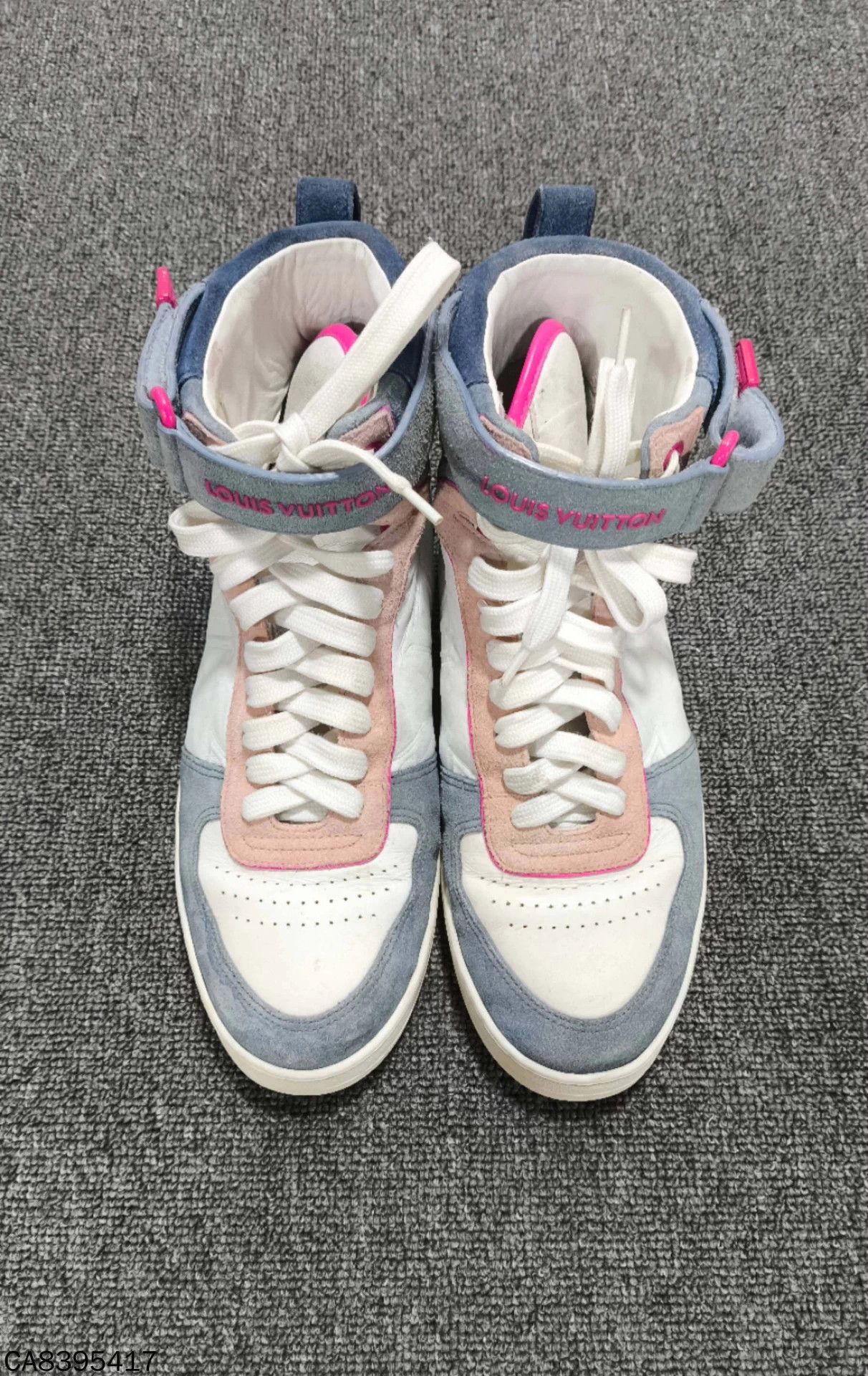 Louis Vuitton LV Embossed Logo High Top Skate Shoe 95 New 38.5 Size US 7.5 / IT 37.5 - 2 Thumbnail