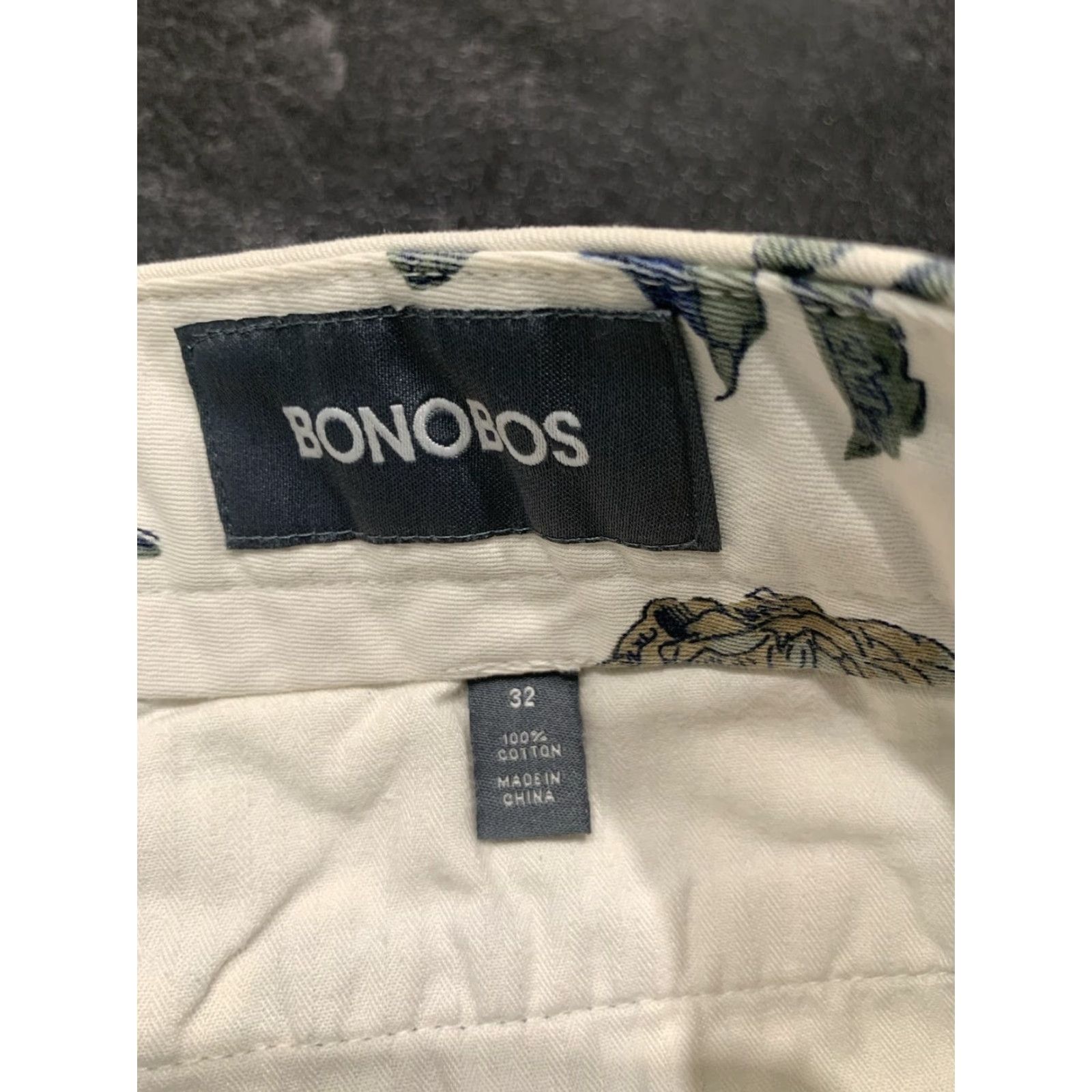 Bonobos Bonobos 32" Blue Floral Hawaiian Flat Front Cotton Shorts Regular Fit Mens Size US 32 / EU 48 - 3 Thumbnail