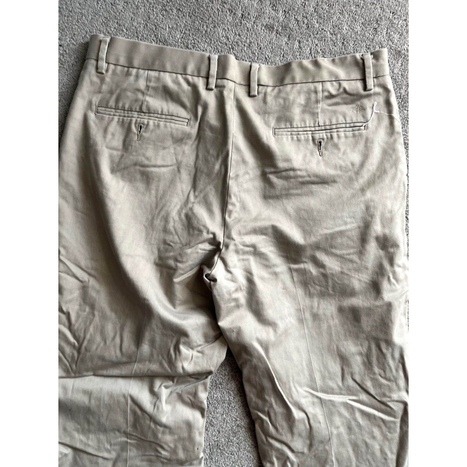 Dockers DOCKERS Pants Flat Front Chino Regular Mens Beige 36x34 36 34 Cotton Belt Loops Straight Front Vintage No N/A Size US 36 / EU 52 - 5 Thumbnail