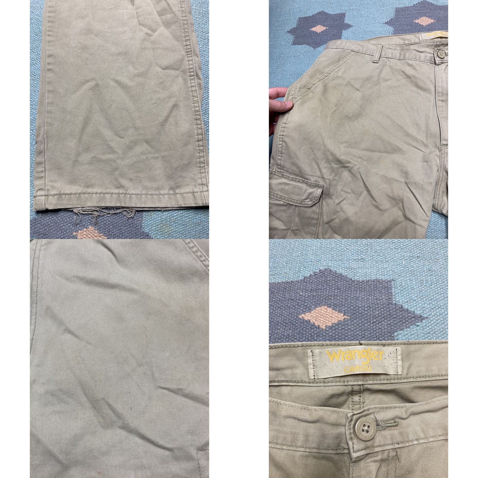 Wrangler VINTAGE Wrangler cargo pants baggy y2k skater tan khaki army relaxed fit 41x30 Mens Cargo Pants Beige 90s Size US 41 - 8 Thumbnail