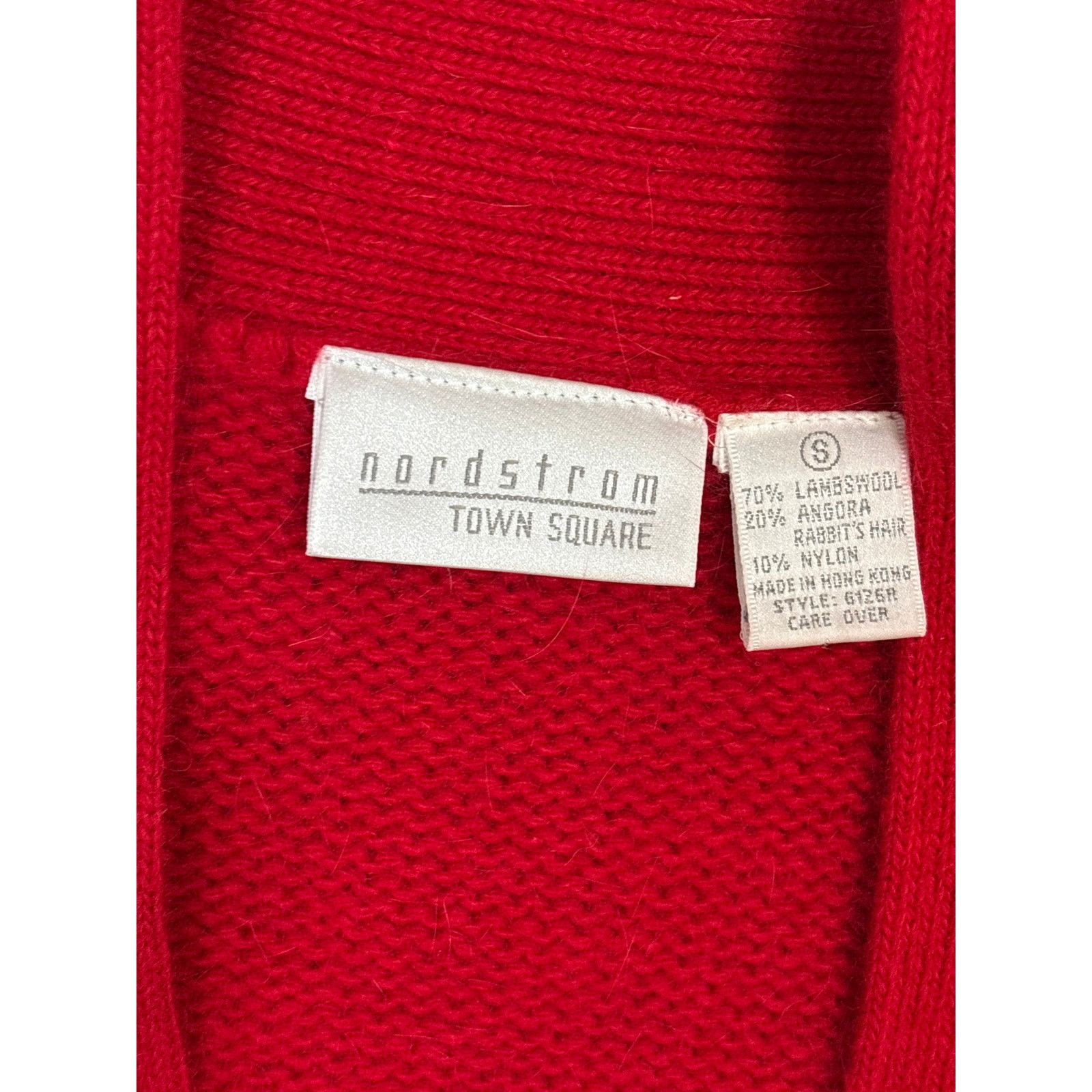Nordstrom Vtg Nordstrom Town Square red Sweater Small Lambswool rabbit Size S / US 4 / IT 40 - 3 Thumbnail
