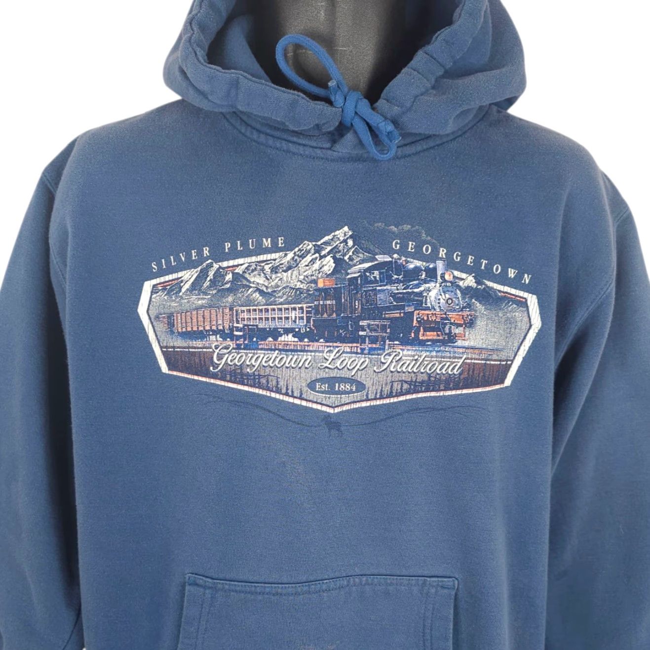 Vintage VINTAGE Georgetown Loop Railroad Sweatshirt Hoodie Mens Size Small Blue Y2K Train Size US S / EU 44-46 / 1 - 2 Thumbnail