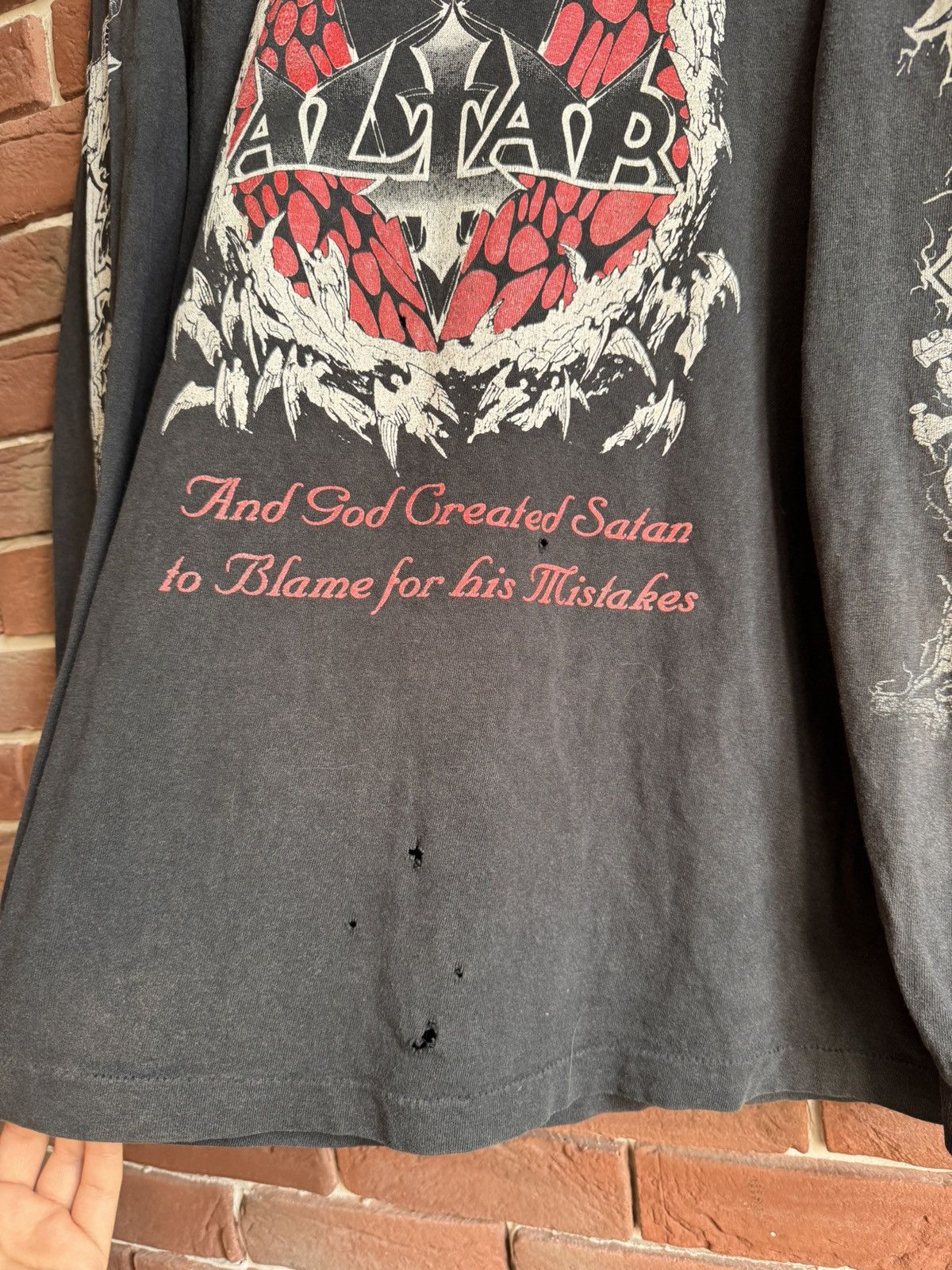 Band Tees Rare 90s Altar Youth Against Vintage Band Black Metal Tee XL Size US XL / EU 56 / 4 - 7 Thumbnail