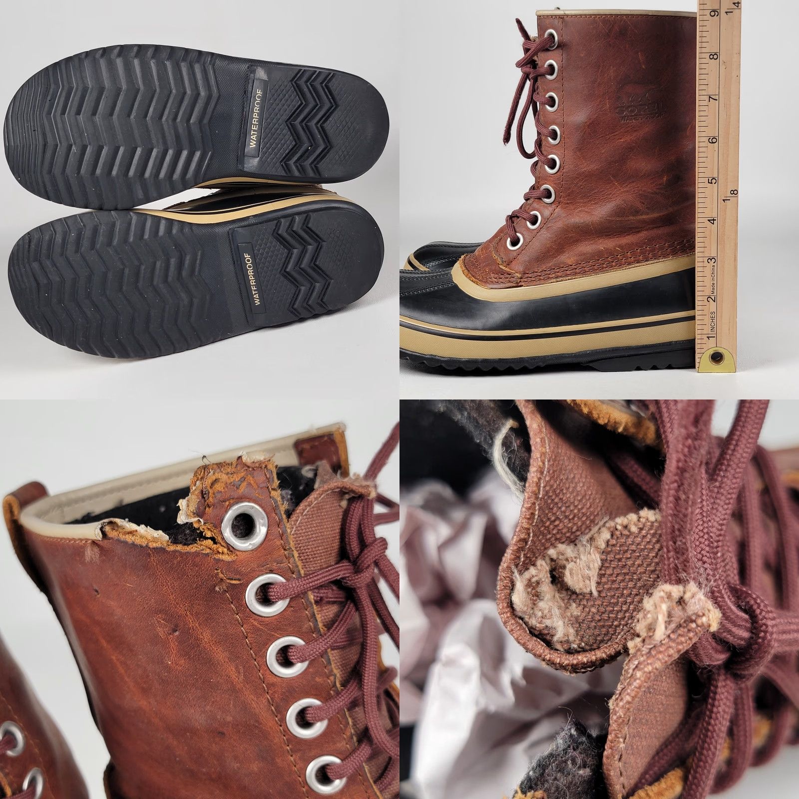 SOREL Sorel Snow Boots Women Brown Leather Size 8 M Adult Women's Boots Winter Fur Trim Lace Up Round Toe Casual Travel Activewear Size US 6 / IT 36 - 8 Thumbnail