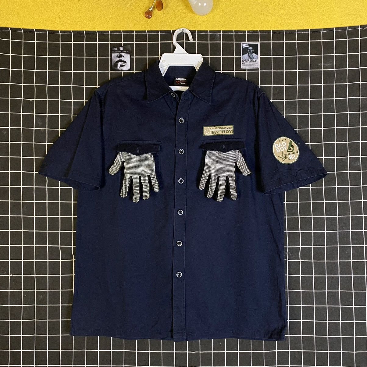 JNCO Y2K BAD BOY PATCHES BUTTON UP OVERSIZED WORKSHIRT Size US M / EU 48-50 / 2 - 2 Thumbnail