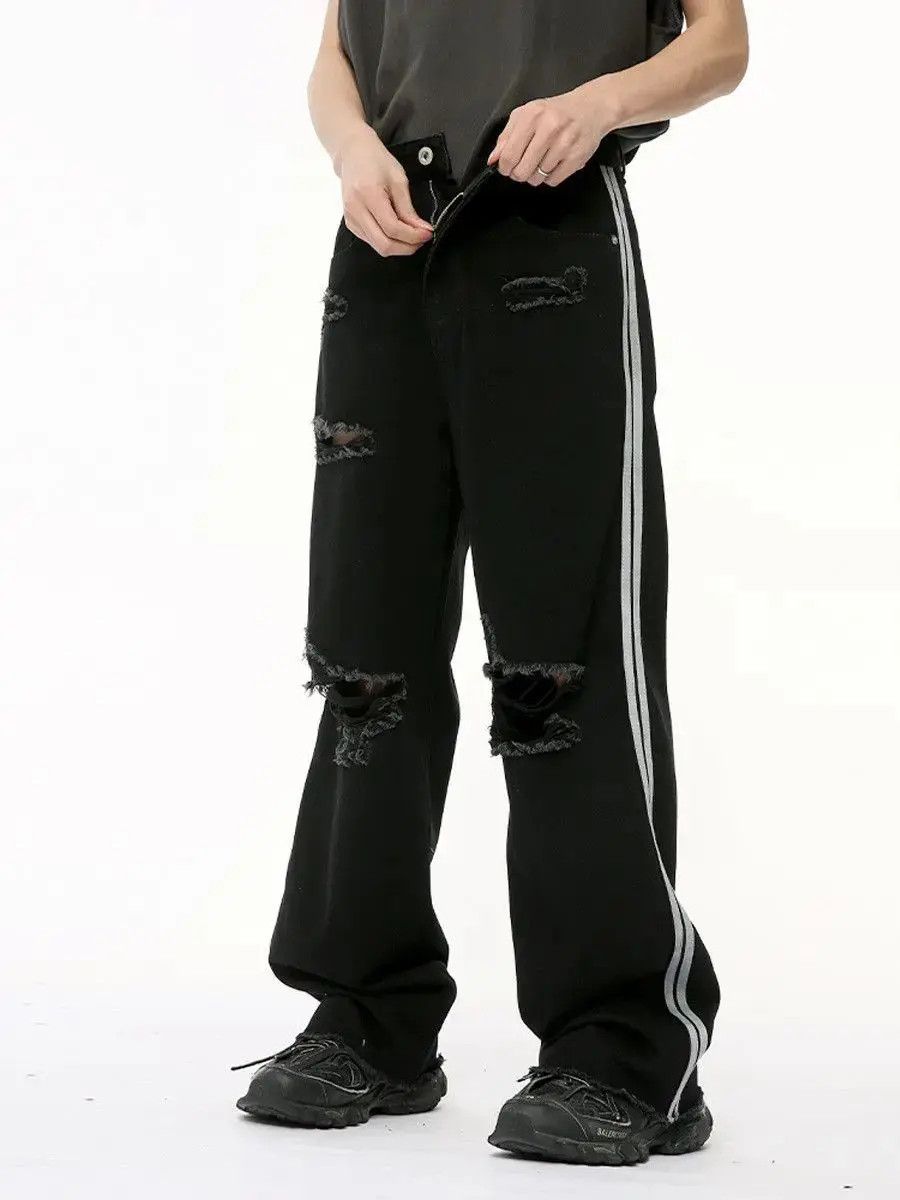 Japanese Brand Retro loose high street ripped jeans Size US 32 / EU 48 - 3 Thumbnail
