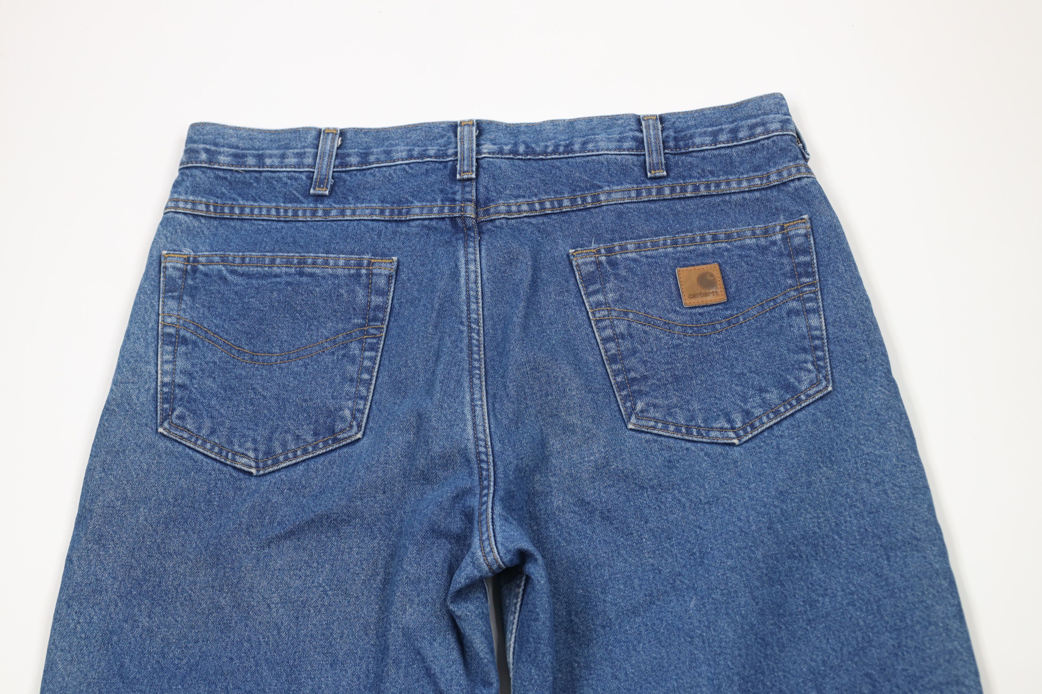 Carhartt × Vintage Vintage Carhartt Fleece Lined Relaxed Fit Denim Jeans Blue Size US 36 / EU 52 - 11 Thumbnail