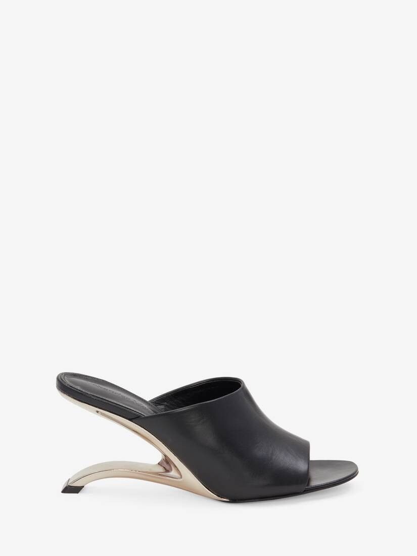 Alexander McQueen o1w1db10925 Arc Mule in Black/Silver Size US 7 / IT 37 - 1 Thumbnail