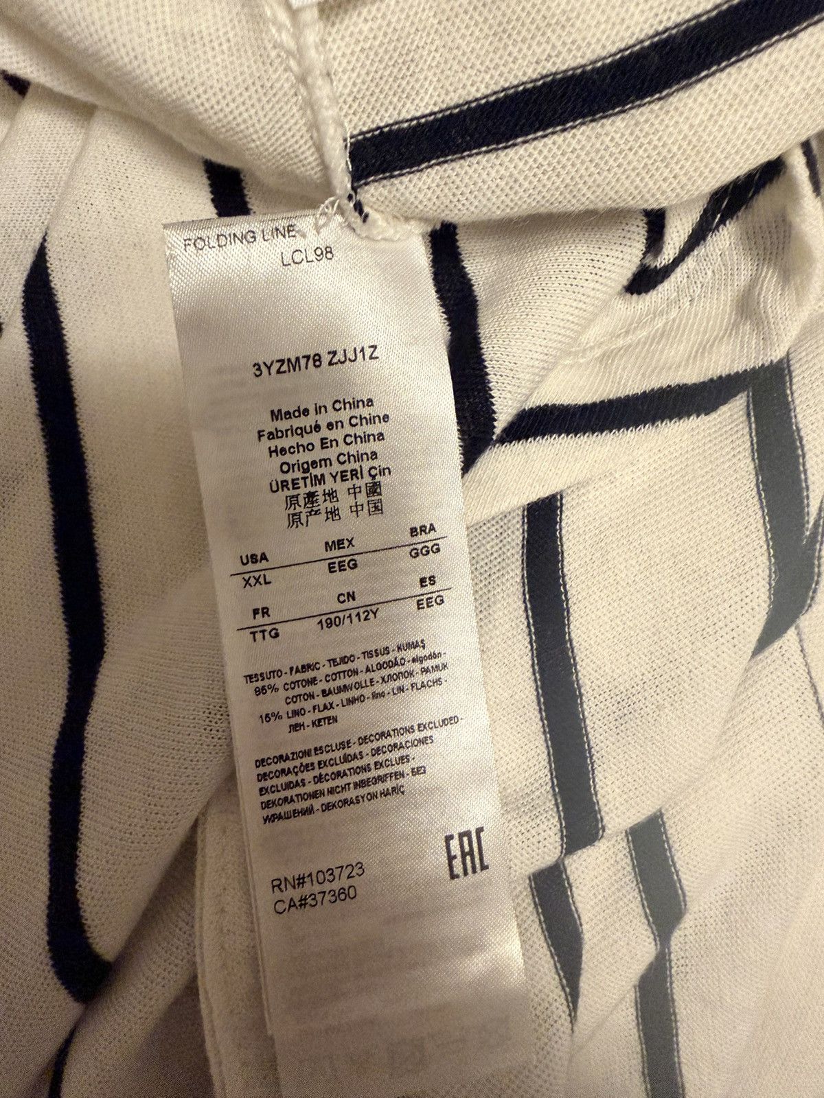 Armani Exchange Armani Exchange Striped T Shirt Size US XXL / EU 58 / 5 - 4 Thumbnail