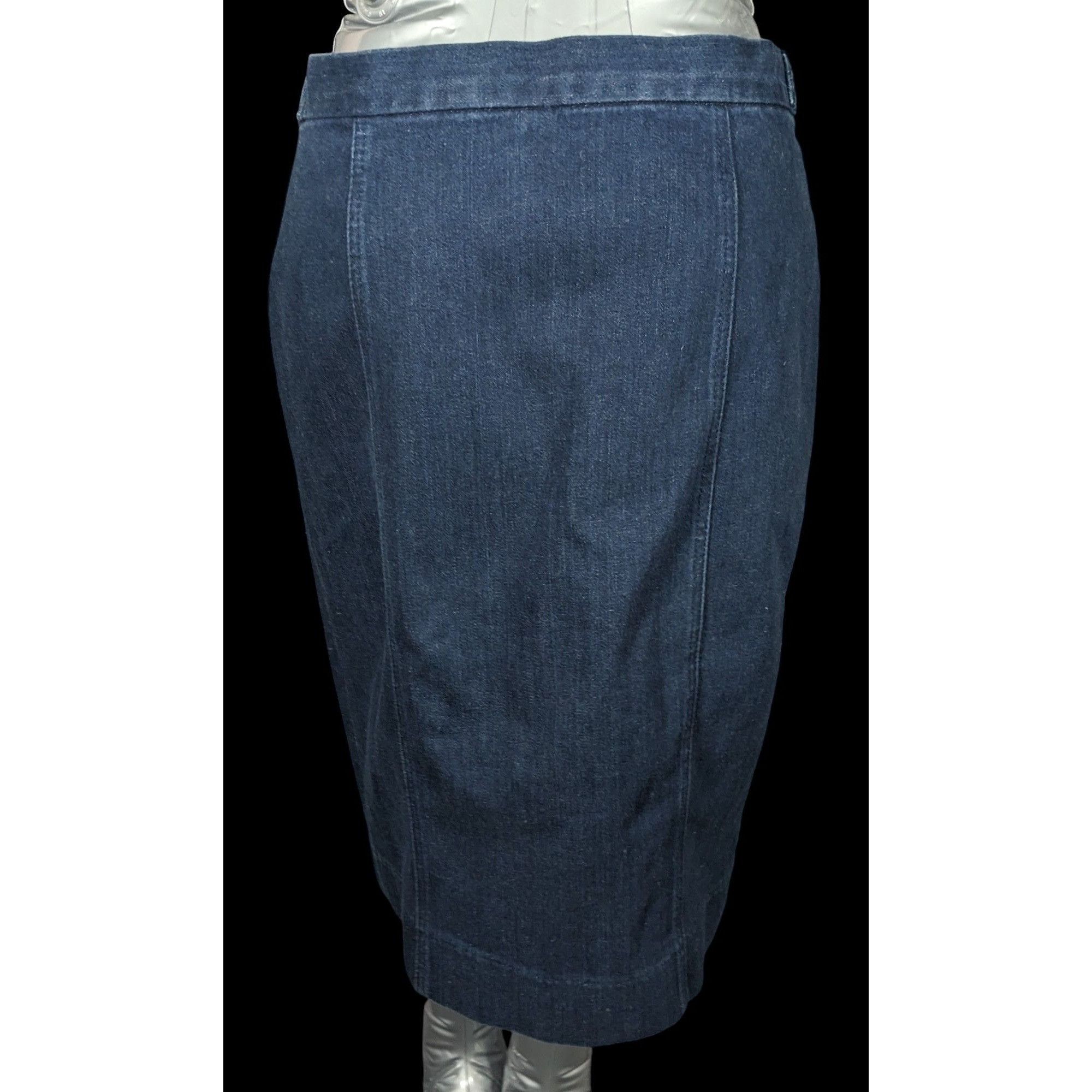 Ralph Lauren Vintage Ralph Lauren Blue Denim Skirt With Leather And Chain Size 26" / US 2 / IT 38 - 2 Thumbnail