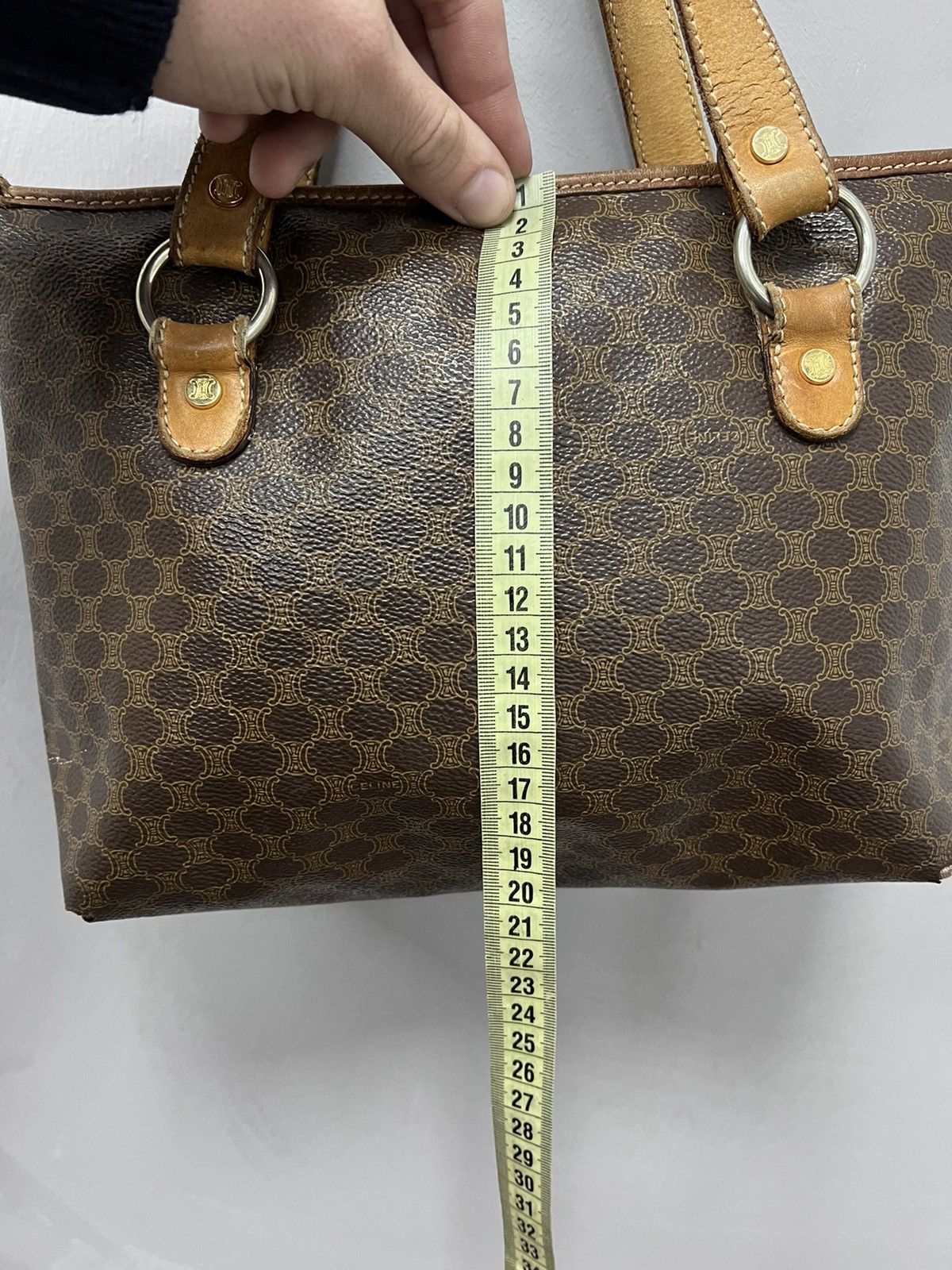 Celine × Vintage Authentic MONOGRAM LEATHER Vintage CELINE Bag MINI Size ONE SIZE - 9 Thumbnail
