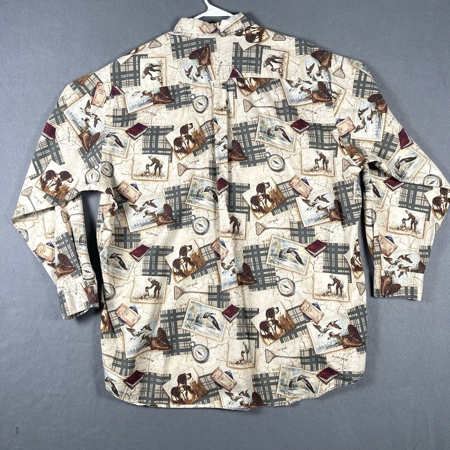 Nautica VINTAGE Nautica Shirt Men XL All Over Print Hunting Dog Duck Stamp Button Down LS Size US XL / EU 56 / 4 - 3 Thumbnail