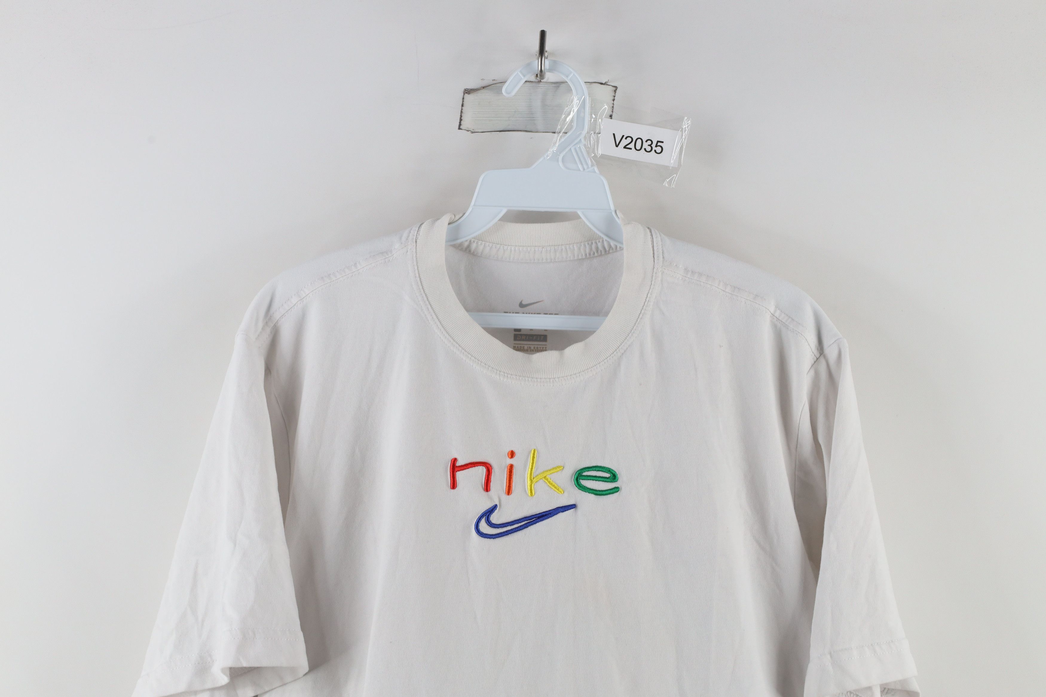 Nike × Vintage Nike Rainbow Travis Scott Center Swoosh Cropped T-Shirt Size M / US 6-8 / IT 42-44 - 2 Thumbnail