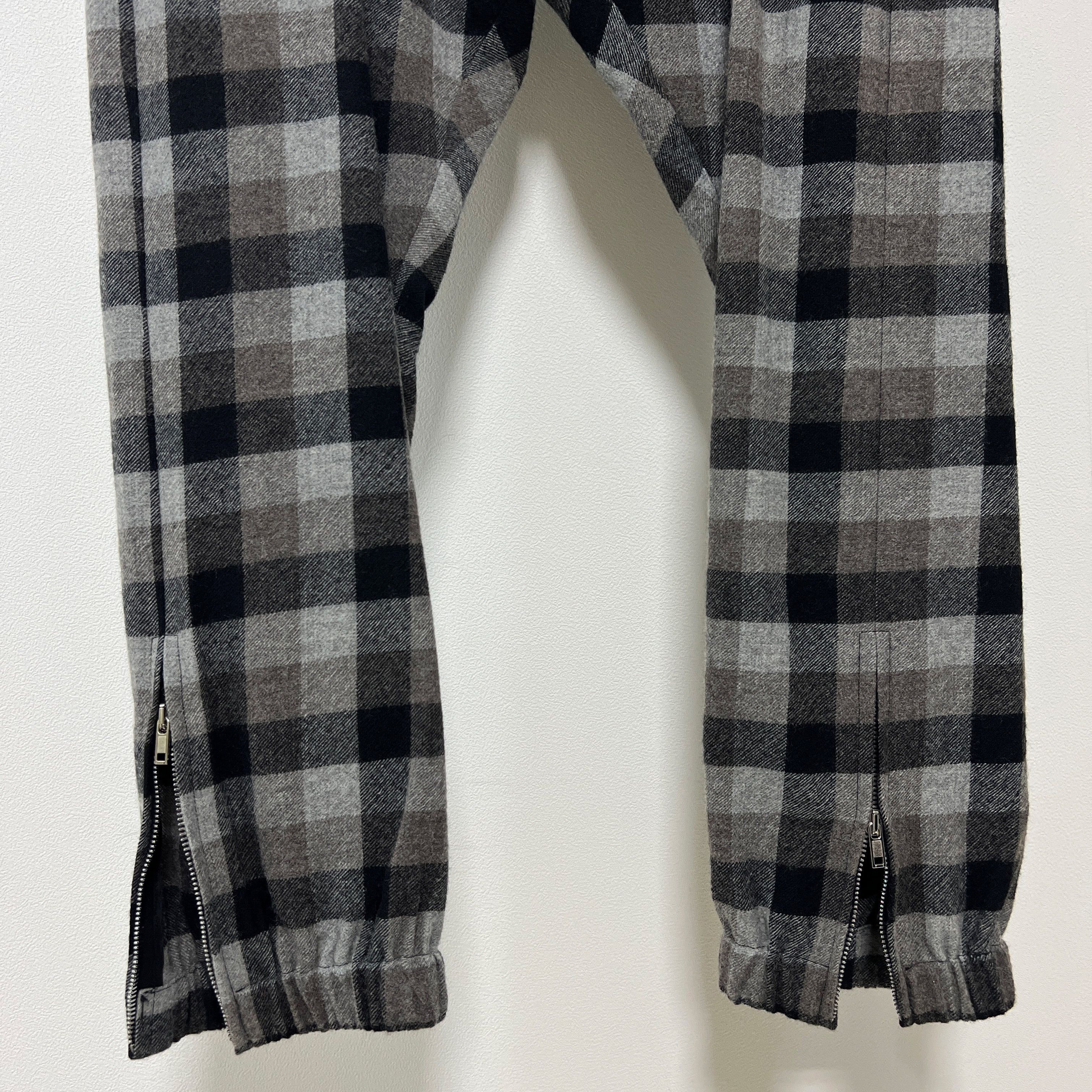 Rick Owens Rick Owens FW19 "LARRY" Drawstring Black Plaid Track Pants Size US 34 / EU 50 - 3 Thumbnail