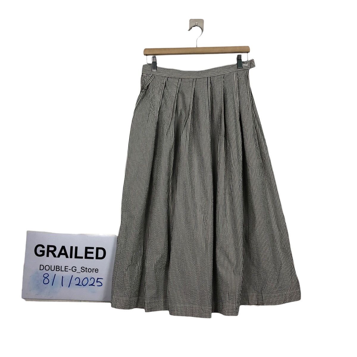 Issey Miyake 📌Vintage Hickory Chore Worker Skirt Mademoiselle Non Non Size 28" / US 6 / IT 42 - 1 Thumbnail