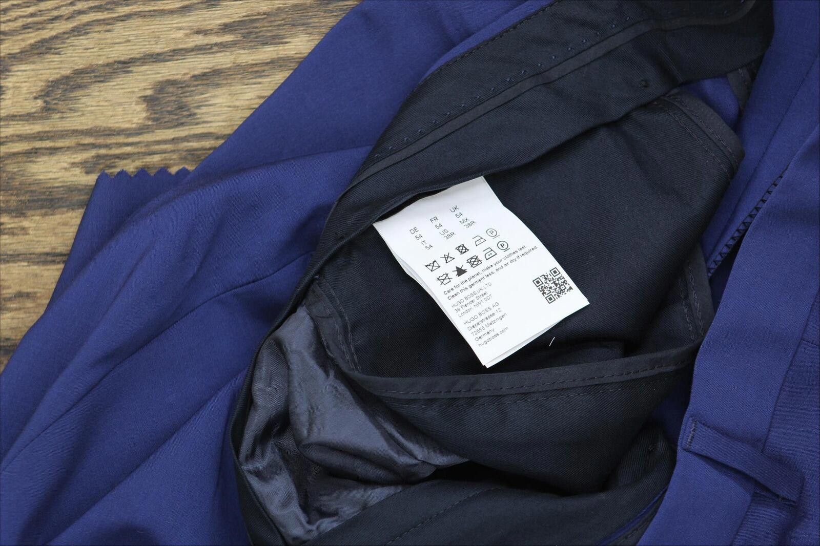Hugo Boss NEW Boss Slim Fit Wool Suit Dress Unhemmed Pants Navy 38R Size US 32 / EU 48 - 8 Thumbnail