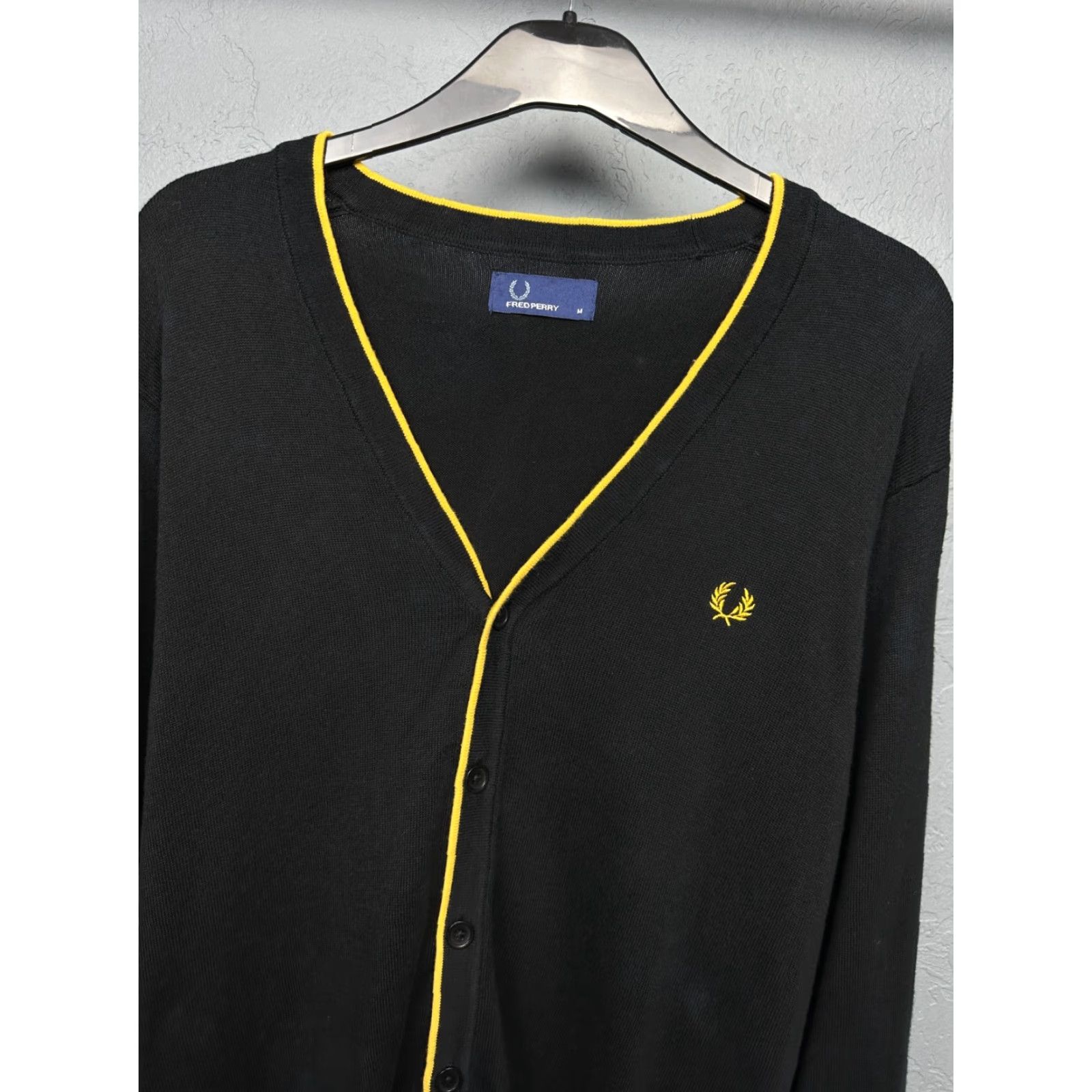 Fred Perry Fred Perry Vintage Cardigan Sweater Mens M Black Cotton Logo Shirt Size US M / EU 48-50 / 2 - 2 Thumbnail