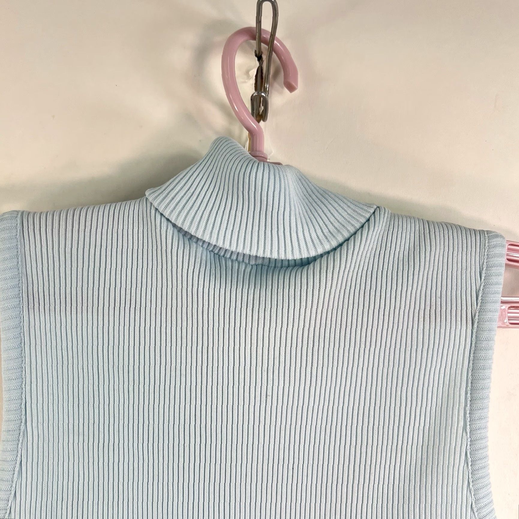 JCPenney VINTAGE JCPenney Ribbed Sleeveless High Neck Sweater Women’s SZ L Blue MI Japan Size L / US 10 / IT 46 - 2 Thumbnail