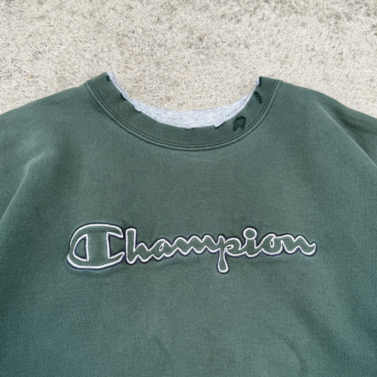Champion Vintage 00’s Champion Embroidered Thrashed Faded Sweatshirt Size US L / EU 52-54 / 3 - 3 Thumbnail