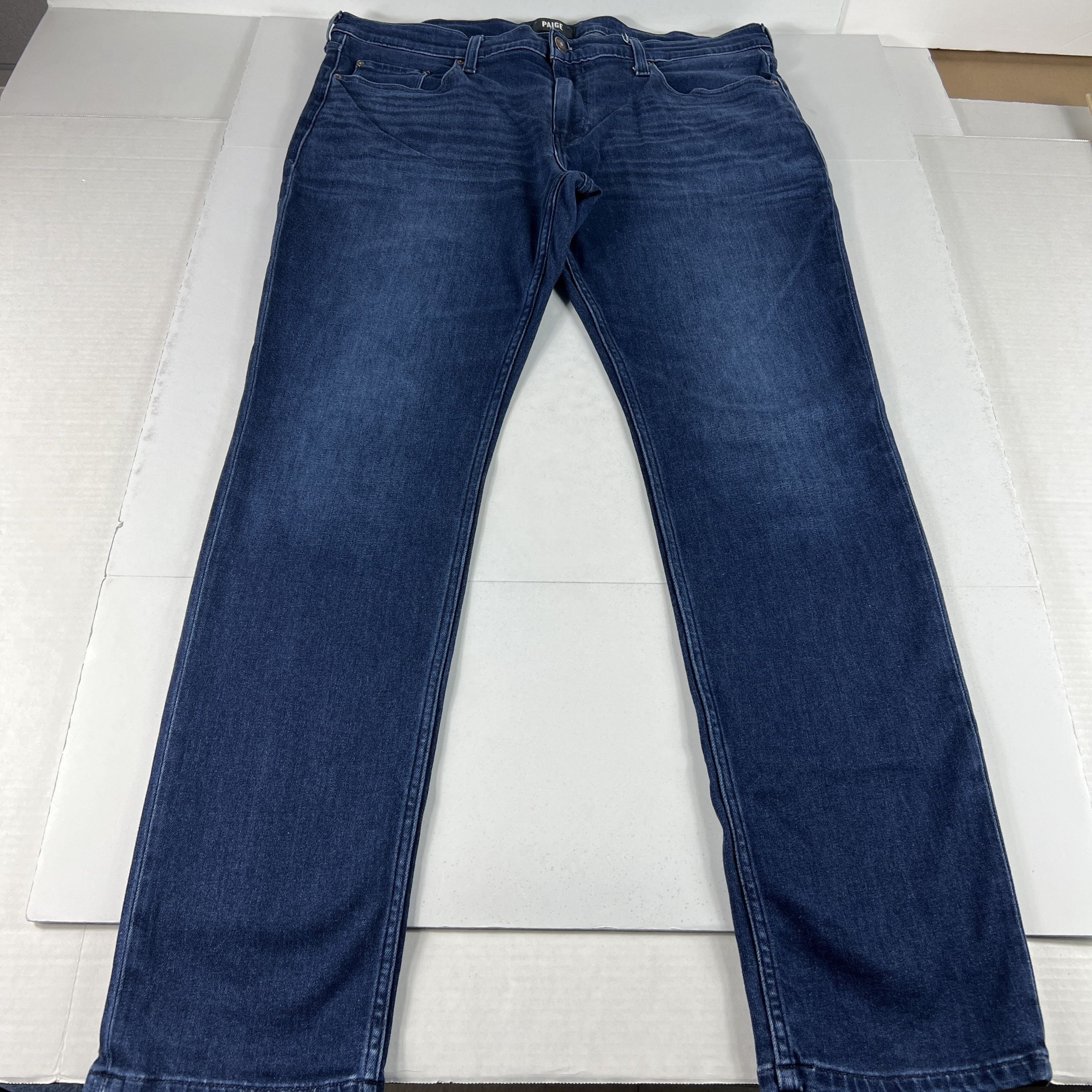 Paige Paige Jeans Lennox Slim Straight Blue Stretch Denim Size US 39 - 1 Thumbnail