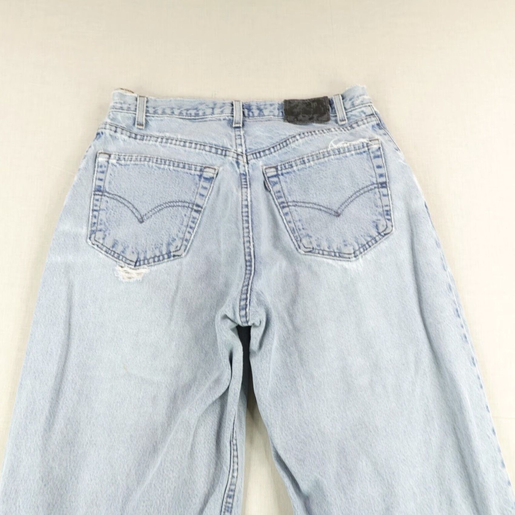 Levi's VINTAGE Levi's Jeans Men's 32x31 Denim Straight Fit 90s Blue Distressed Pleated Baggy Size US 31 - 6 Thumbnail