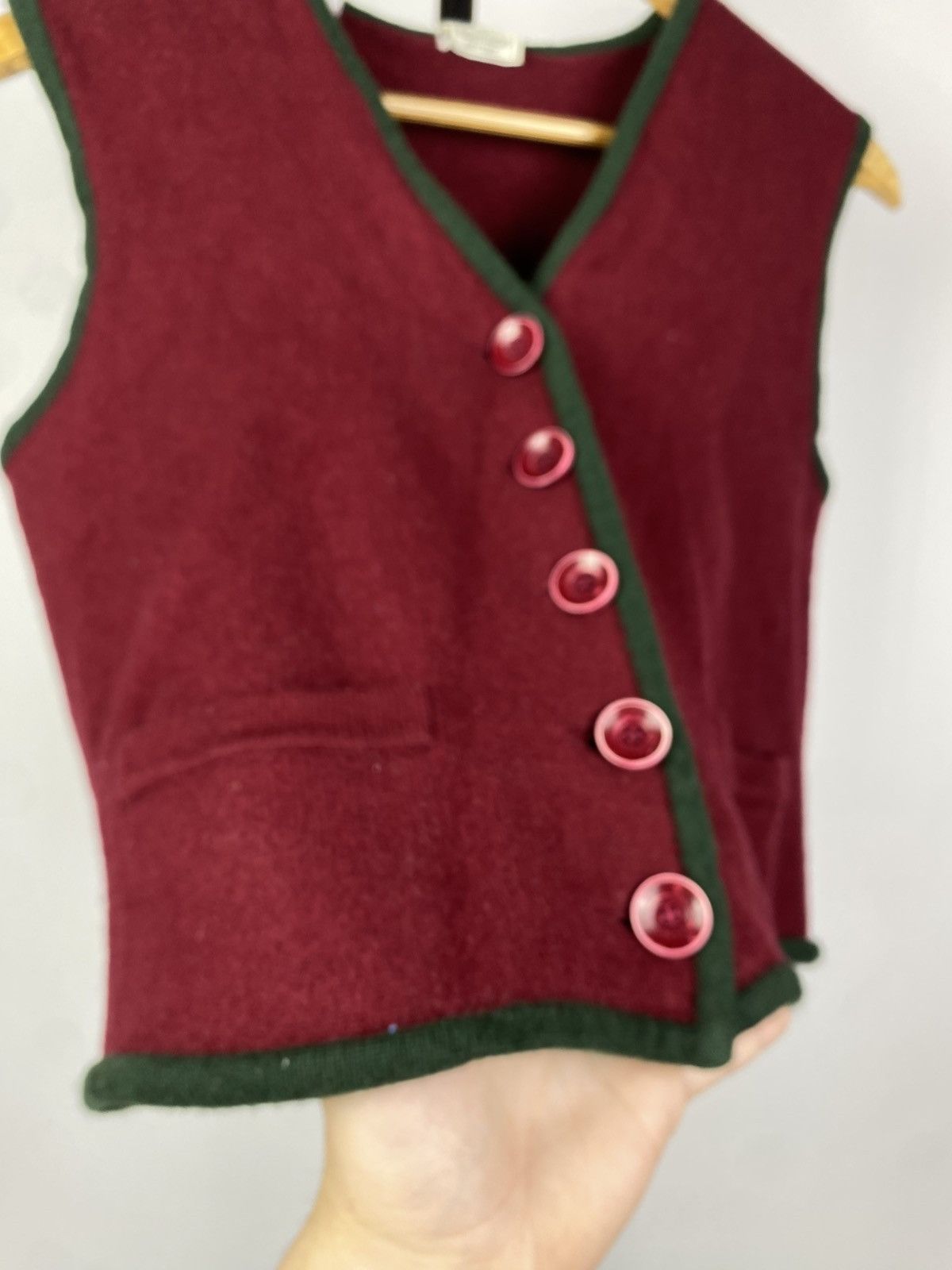 Designer × Valentino Vintage 80s Luxury Valentino Boutique Wool Vest rare Size S / US 4 / IT 40 - 2 Thumbnail