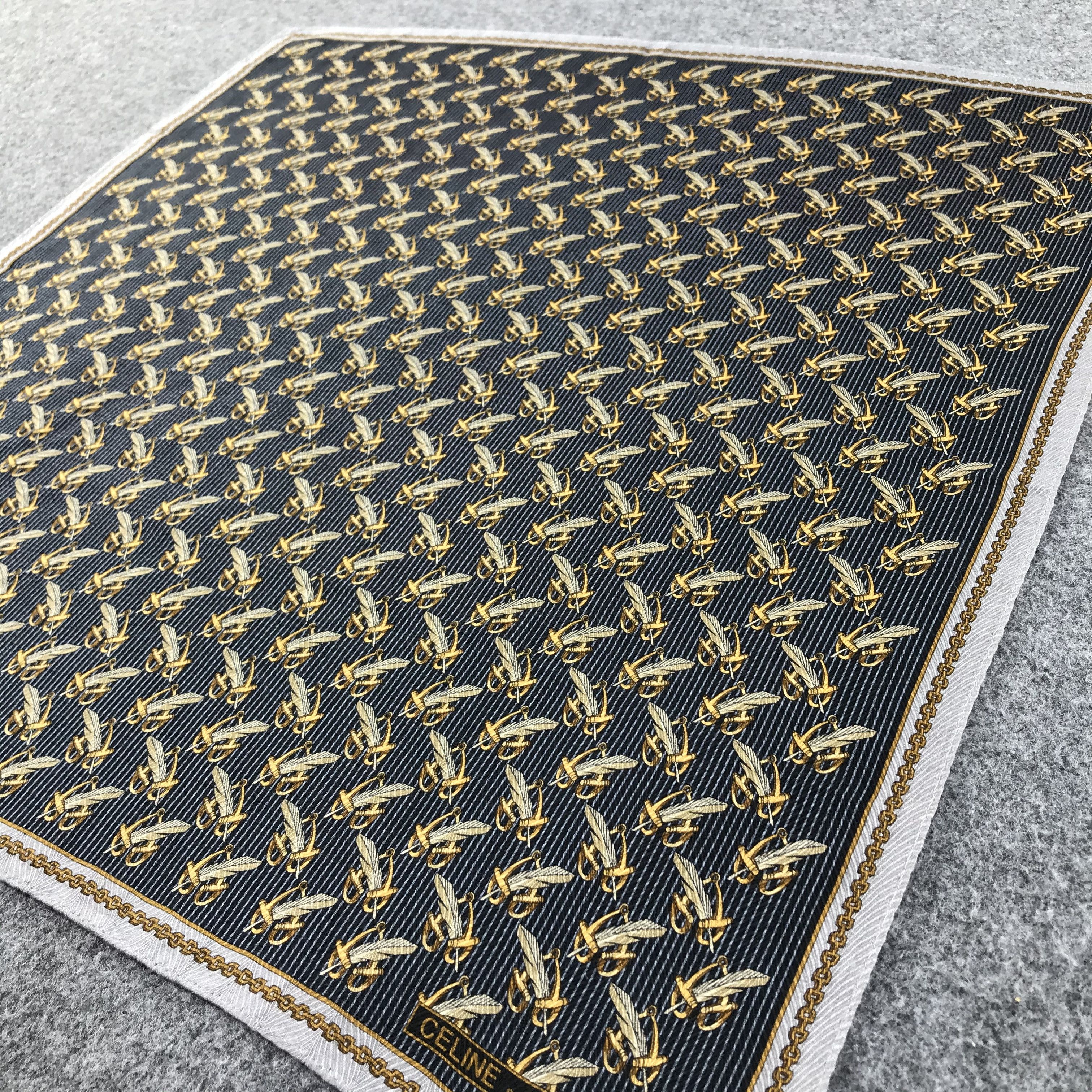 Celine Celine Checkered Handkerchief Bandana Neckerchief H438 Size ONE SIZE - 2 Thumbnail