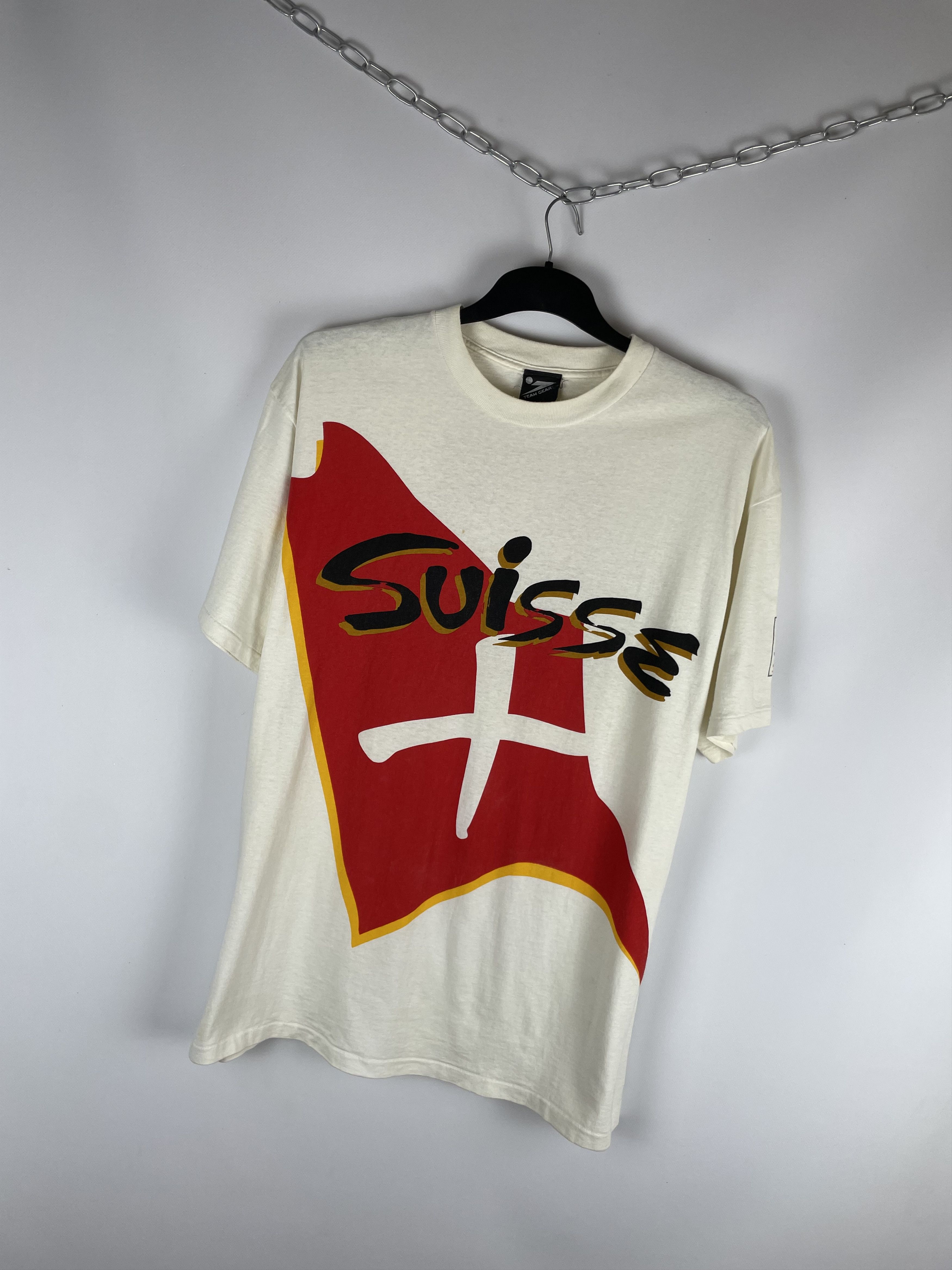 Vintage Vintage 1994 Suisse World Cup USA T Shirt Football Size US XL / EU 56 / 4 - 2 Thumbnail