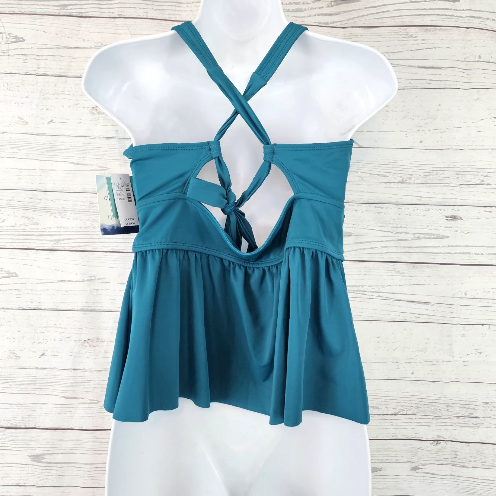 Vintage American Beach x Maurices Womens Tankini Top Sz Large Teal Size L / US 10 / IT 46 - 2 Thumbnail
