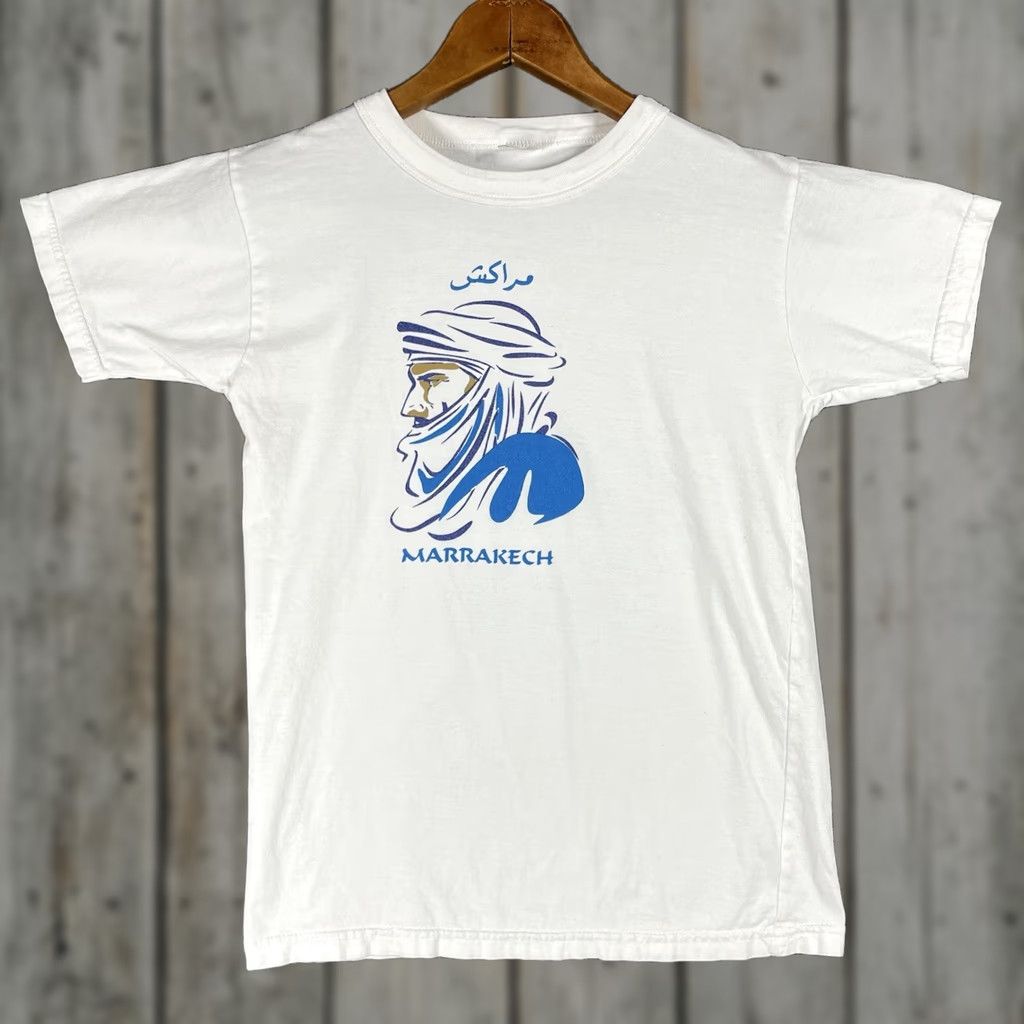 Vintage VINTAGE Marrakech T-Shirt XS Unisex Adults White 70s Morocco Souvenir Arab Arabic Crew Neck Short Sleeve Cotton Size US XS / EU 42 / 0 - 1 Thumbnail