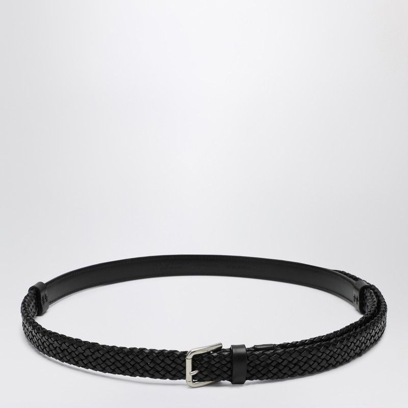 Dolce & Gabbana Dolce&Gabbana Black Woven Leather Belt Size ONE SIZE - 1 Thumbnail