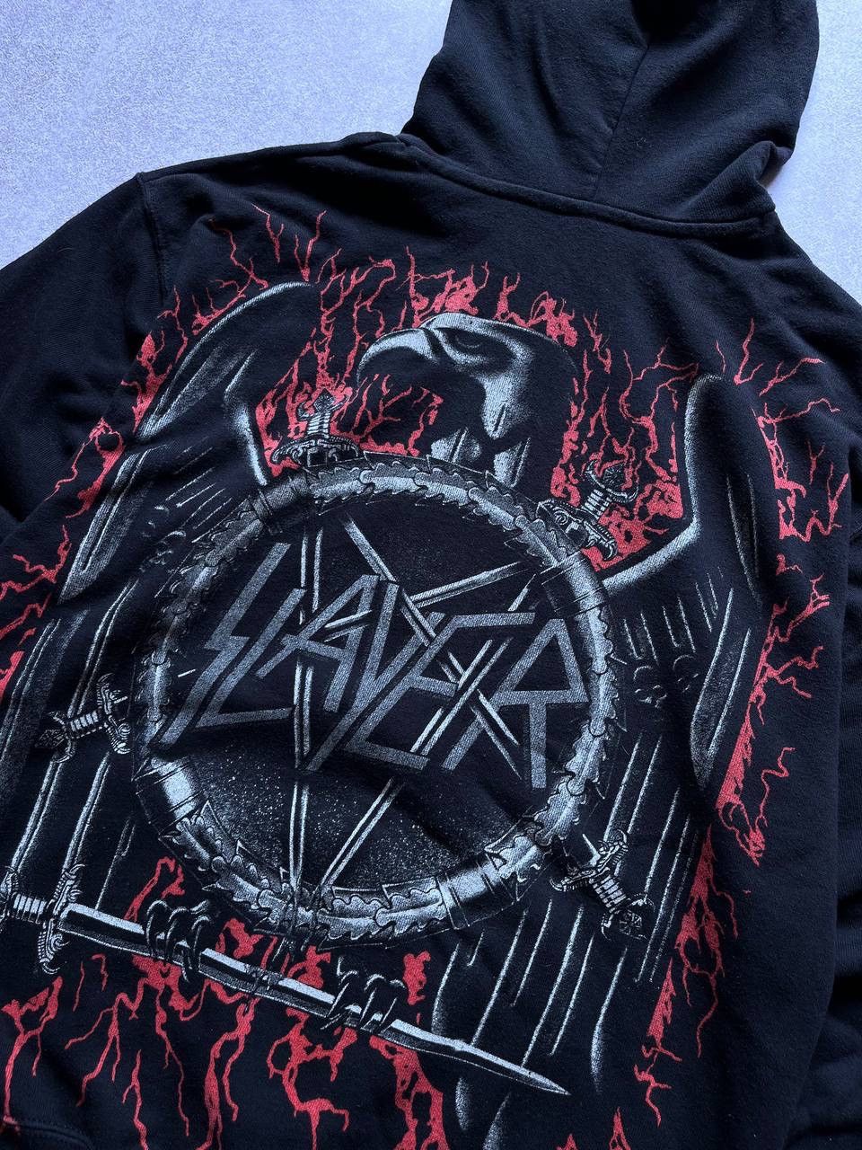 Slayer Vintage Slayer Overprint Eagle Boxy Zip Hoodie Y2K L Size US L / EU 52-54 / 3 - 6 Thumbnail